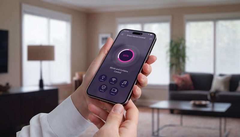 smart-control smart home system used to control motorised blinds through phone app